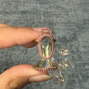 New Single Piece Nail Ring Pink